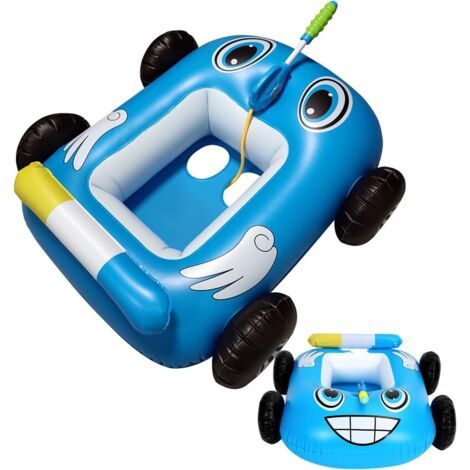 Bouée gonflable pour enfants avec pistolet à eau, jouet de piscine d'été pour garçons et filles, bouée gonflable bleue pour enfants. (1/5)