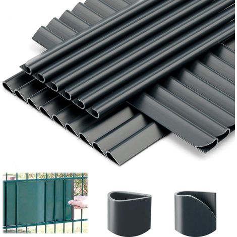 Lot de 35 clips de fixation en PVC pour brise-vue - Rails de serrage pour bandes brise-vue - Clôture à double fil - Clôture de jardin - Clips de fixation pour portail de jardin, balcon, clôtures (1/5)