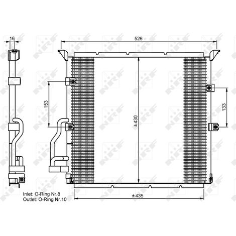 Condenseur, climatisation NRF 35586 BMW 64538367946 64538369105 64538373004