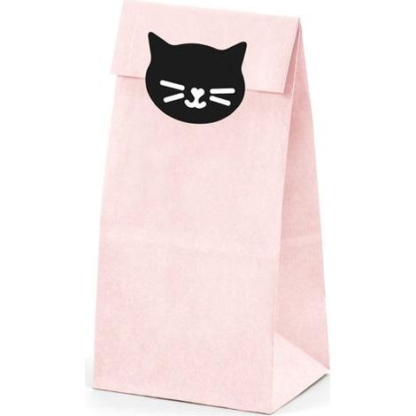 Sacchetti di carta Caramelle Dolci Grazie gatti Compleanno gatti 6 pezzi.