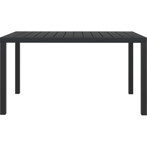 vidaXL Mesa de jardín de aluminio y WPC negra 150x90x74 cm (1/2)