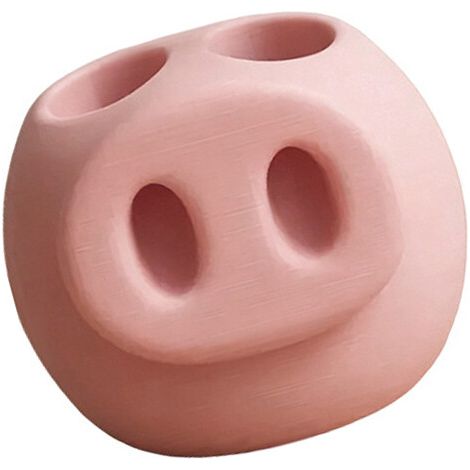 Simpatico porta spazzolino da denti, muso di maiale stampato in 3D,