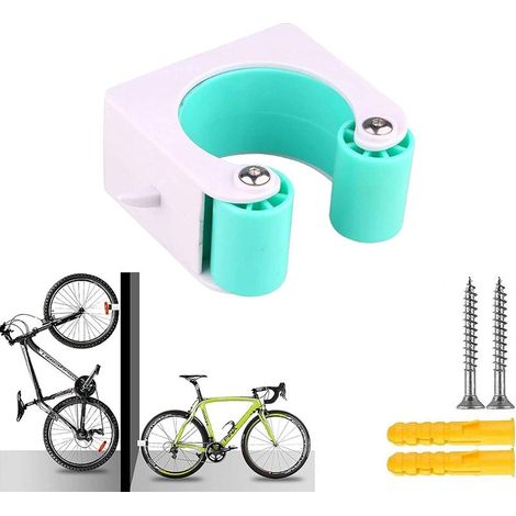 Support mural pour vélo, porte-vélos, support mural peu encombrant, système de rangement pour porte-vélos, intérieur et extérieur, pour vélos de course et VTT (VTT, bleu 1pcs) (1/5)