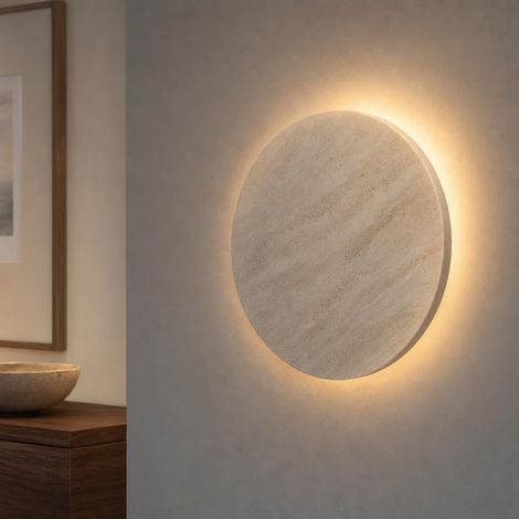 Applique a LED lampada da parete lampada da soggiorno bianco caldo metallo marmo D 23 cm (1/5)