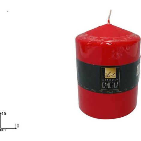 1 Pezzo Candela Decorativa Natalizia Natale Rossa 15 x 10 cm
