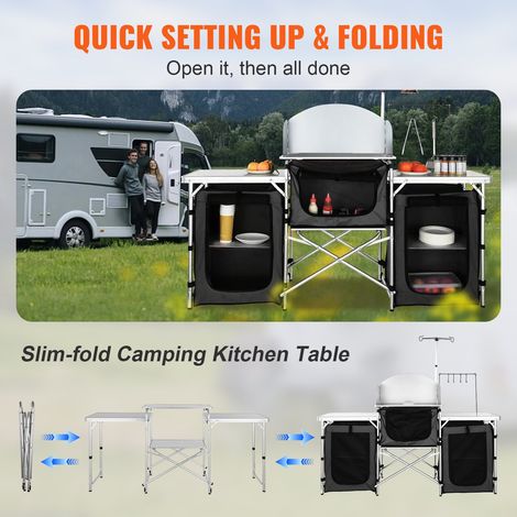 Cuisine de Camping 174 x 176 x 46 cm Armoire de Camping Pliable (1/5)