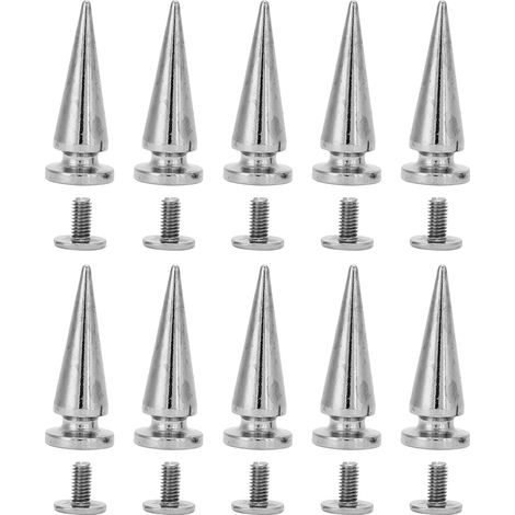 10 pièces Rivets en Cuivre 26mm avec Vis pour Sacs et Chaussures en Cuir DIY (Argenté) (1/5)