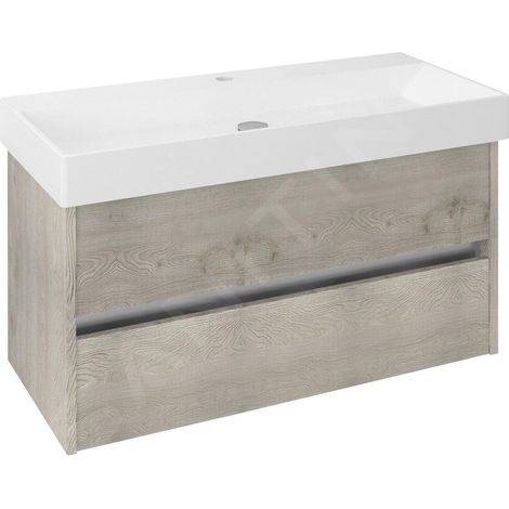 Sapho Nirona - Meuble-vasque, 950x515x430 mm, chêne Mocca NR100-1212 (1/3)