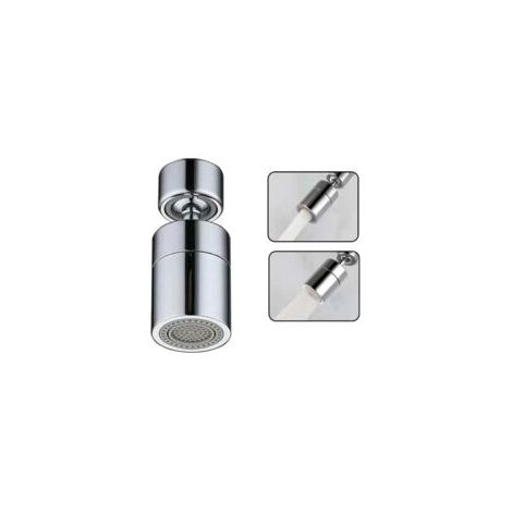 Aireador de grifo (plateado), boquilla giratoria de 360° para grifo de cocina, aireador de grifo ahorrador de agua con 2 modos, filtro aireador para grifos de fregadero de cocina y baño - Crezuo (1/4)