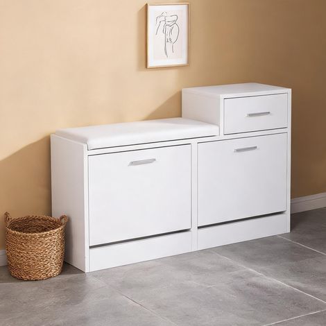 Console bianco en legno Truciolato 94,5 x 30 x 57 cm (1/5)
