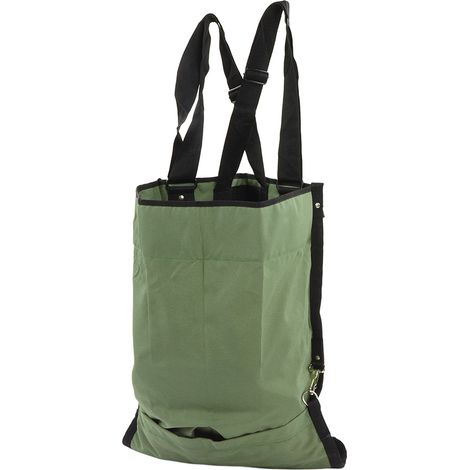Sac à cueillette de fruits vert à double boucle en tissu Oxford 600D, tablier de jardin ajustable pour la récolte des pommes (1/5)