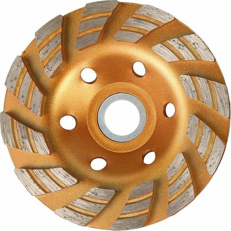 Disque Diamant à Meuler Poncer Disque de Sculpture Sur Bois Disque de Meulage Diamant en Acier au Manganèse 22 Trous 100mm  (Jaune) (1/5)