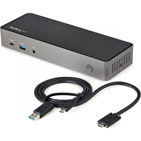 StarTech.com USB-C e USB-A Dock - Docking station universale triplo monitor DisplayPort e HDMI 4K 60Hz - 85W Power Delivery, Hub 6x USB, GbE, Audio - Docking station USB tipo C/USB 3.1 Gen 2 10Gbps (1/5)