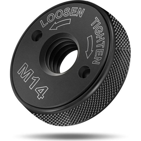 Écrou de serrage rapide SDS Clic M14, pour toutes les meuleuses d'angle AEG, Black & Decker, Dewalt, Flex, Hitachi, Metabo, Makita, etc. (1 écrou de tension), noir