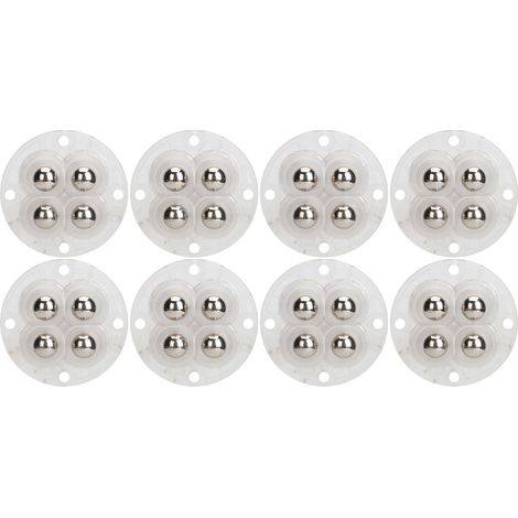 Lot de 8 roulettes auto-adhésives pour salon de beauté, mini roulettes à billes en acier universelles pour poubelle, 4 billes (1/5)