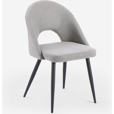 Sedia imbottita elegante di design per cucina e sala da pranzo Jarla - Grigio chiaro