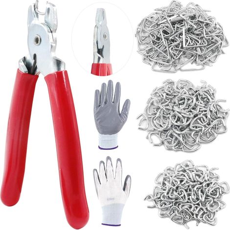Lot de 360 anneaux de porc galvanisés de 1,9 cm, 1,2 cm, 3/8" avec pince droite pour anneaux porcs - Kit d'installation pour amortisseur élastique, cordons, cages pour animaux (1/5)