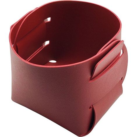 Porte-pinceaux de maquillage en liège et cuir-Rangement pour accessoires de bureau-Accessoire de décoration tendance-Rouge (1/5)
