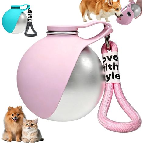 Gamelle Étanche avec Bol Pliable, Gourde Chien avec Bol en Pliable Silicone, Gourde Chien Promenade Gamelle, Gourde de Compacte (1/5)
