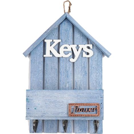 Cassetta portachiavi da parete in legno (blu) - AquaForge (1/5)