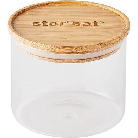 Bocal De Stockage Connecté Stor'Eat Verre Borosilicate Résistant Protège de l'Humidité Couvercle Hermétique Coloris Bambou Sans BPA 600 ml (1/5)