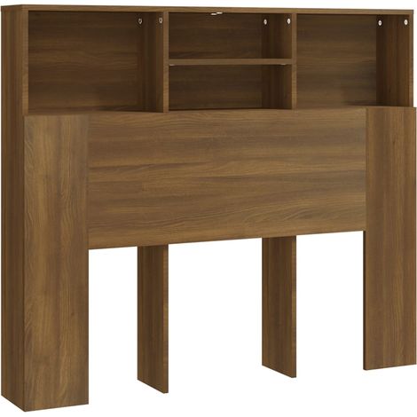 Testiera con accessorio letto contenitore mensola comodino 120 x 19 x 103,5 cm MDF marrone TDL0200065