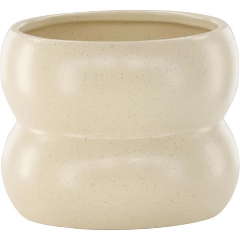 Pot Déco en Céramique "Dapne" 16cm Beige & Noir (1/4)