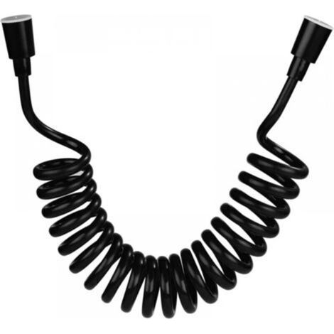 Shower Hose, Foam Shower Hose with Copper Cap, Telescopic Spring Hose, Retractable Hose for Hand Shower, Toilet and Bidet (3M Black) (1/5)