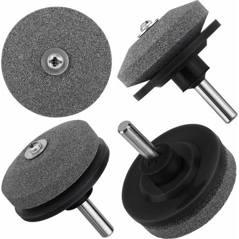 4 Piece Lawn Mower Blade Sharpener For Power Hand Drill Drill Garden Tool - Black (1/5)