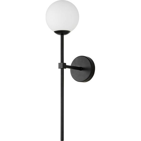 Applique murale minimaliste noire boule verre G9 5W Piruleta