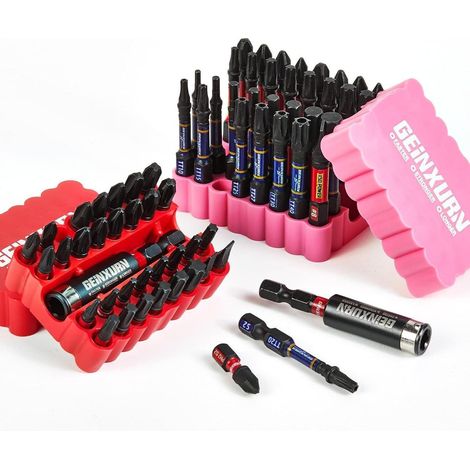 Bitsatz PH PZ TX HEX SL Torx Sechskantschaft S2 Stahl 66tlg. 25mm 50mm (1/5)