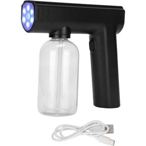 DBBEGK Pistolet de désinfection par atomisation sans fil, pulvérisateur électronique rechargeable à nano-pulvérisateur à lumière bleue pour la maison
