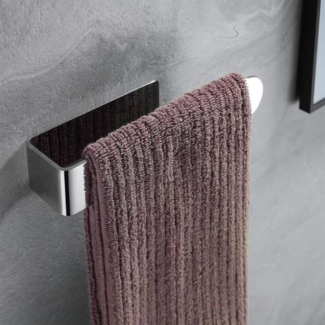 Porte-serviettes sans perçage 20 cm - Anneau porte-serviettes adhésif pour porte-serviettes Taozun avec porte-serviettes de bain, couleur vive en acier inoxydable SUS304 (1/4)