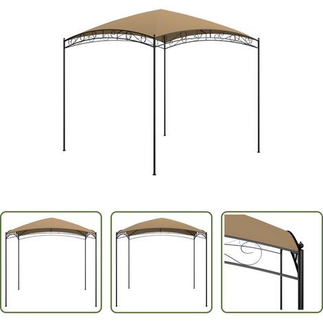 vidaXL Freizeit - Pavillon 3x3x2,65 m Taupe 180 g/m² (1/5)