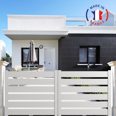 Portail aluminium coulissant SAH en kit dimensions L.3000 (entre piliers) X H.1900 mm Couleurs Blanc (RAL 9010)