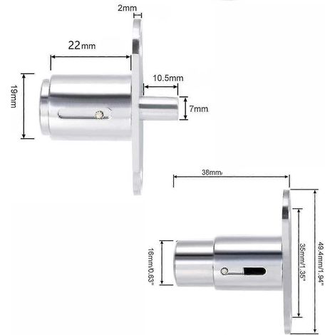 Serrure à cylindre de pression pour porte coulissante - Verrouillage pour meubles divers, diamètre du cylindre 19 mm, serrure pour porte d'armoire
