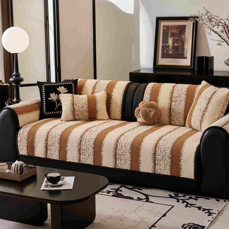 Housse De Canapé - Housse Coussin Pour Canapé 70x150 cm - En Tricot - Café - Pour Salon - 1 Pièce (1/5)