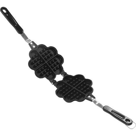 Gaufrier double face en forme de cœur et de fleur, antiadhésif, accessoire de cuisine et de pâtisserie (1/5)