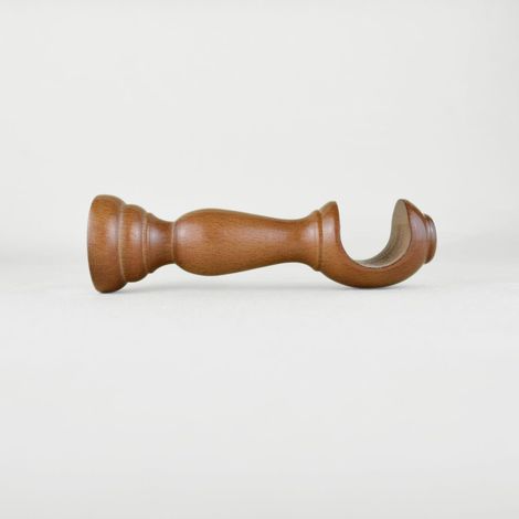 TENDAGGIMANIA Staffe per Tende 1 COPPIA - Per Bastoni per tende in Legno ∅ 35 MM - Staffe con piastrina di fissaggio, viti e tasselli- 100% Legno Made in Italy - Colore: OLMO -LUNGHEZZA 15 CM (1/5)