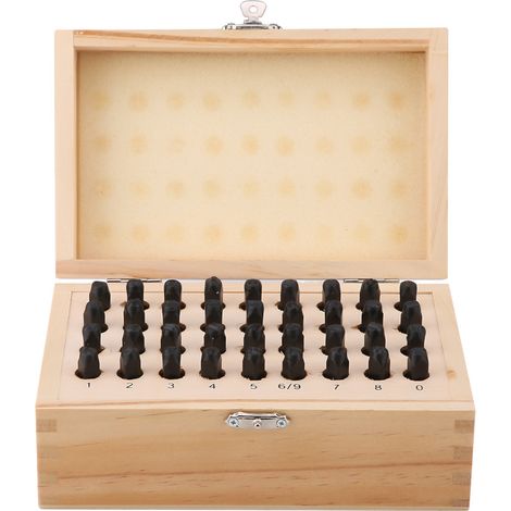 Ensemble de 36 Poinçons Acier 4mm pour Lettres et Chiffres, Outil de Marquage à Froid (1/5)
