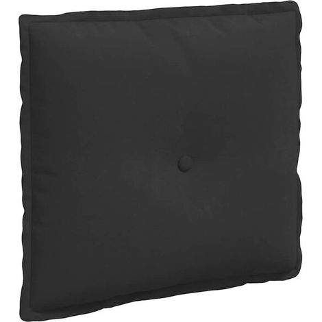 Coussin noir, 50 x 45 cm, en tissu microfibre. (1/5)