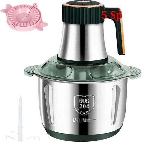 Hachoir à viande électrique, capacité de 5L, 5 réglages de vitesse, 5L Vert (1/2)