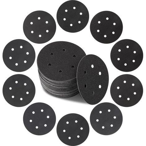 Schleifpapier 150mm Klett 6 Loch Siliciumcarbid 60 400 Black 6 Hold (1/5)