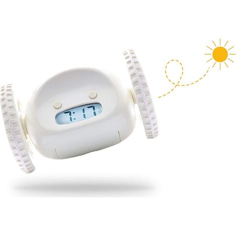 Clocky Wecker auf Rädern – Extra für Tiefschläfer – Roboter-Wecker Clockie, rollend, bewegend, springend – für Erwachsene und Kinder im Schlafzimmer (1/5)