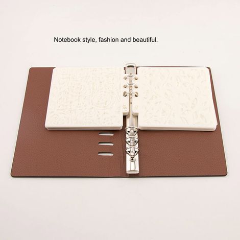 Classeur de rangement pour pochoirs et matrices de découpe scrapbooking, étui de rangement avec couverture en cuir, collectionneur de gabarits, album organiseur pour fournitures créatives (1/5)