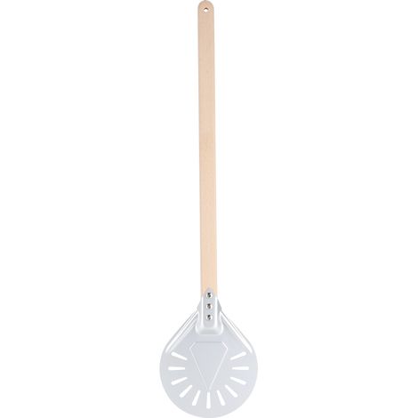Pelle à pizza avec manche en bois amovible de 60 cm, spatule ronde antidérapante pour pizza, ustensiles de cuisine (7 pouces) (1/5)
