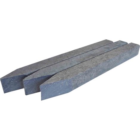 Piquet bordure en plastique recyclé 40 cm – Gris – Pour terrains en pente – Vendu à l'unité – 4x4 cm (1/2)