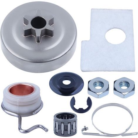 LinDuxe 3/8-6T Kettenrad-Kupplungstrommel-Kit für Stihl 017 018 021 023 025 MS 170 180 210 230 250 Kettensägen-Ersatzteile mit Kettenbremskupplungsdichtung E-Clip-Unterlegscheibe Nadellager für 112364
