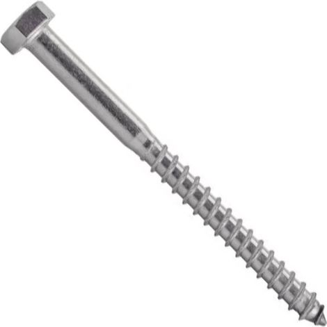 25 Vis à Bois Tête Hexagonale Tirefond 8 x 80 mm - DIN 571 - NFE25-607 - UNI 704 - Inox A2 - D-Work