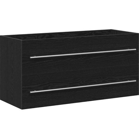 Maison Exclusive - Waschbeckenunterschrank Schwarz Eichen-Optik 1